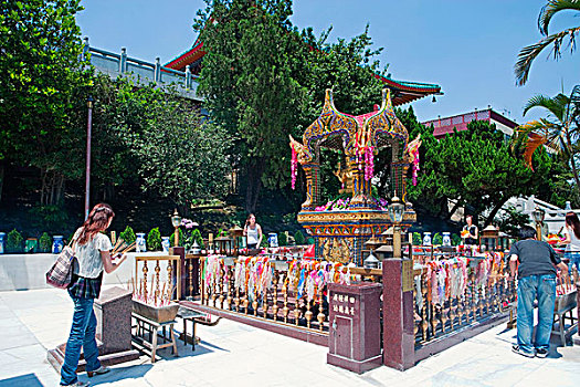 泰国人,神祠,砂质黏土,竹林,寺院,香港