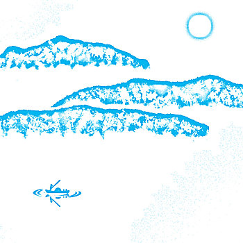 新中式水墨抽象山水画