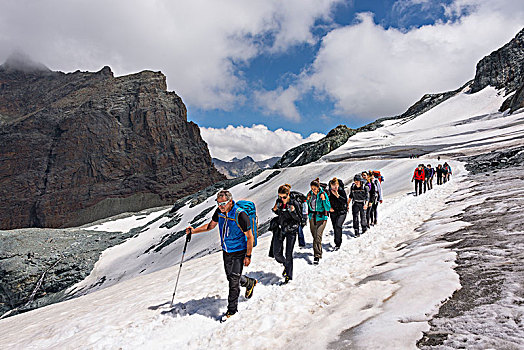 瑞士,瓦莱,韦尔比耶,高原,山谷,冰河,远足,走,徒步旅行