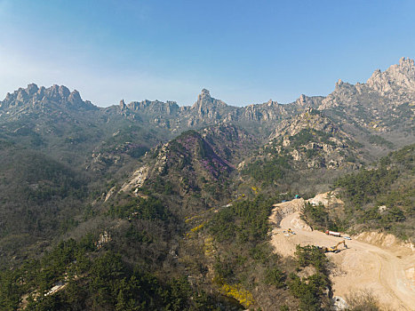 山东省青岛大珠山景区航拍图片