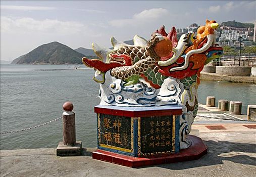 雕塑,象征,中国,公园,浅水湾,海滨胜地,香港,亚洲