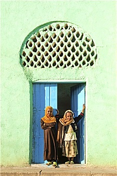 孩子,清真寺,哈勒尔,埃塞俄比亚
