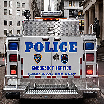 背影,警察,交通工具,曼哈顿,纽约,美国