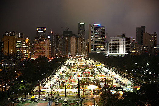 香港一年一度花卉展园林夜景