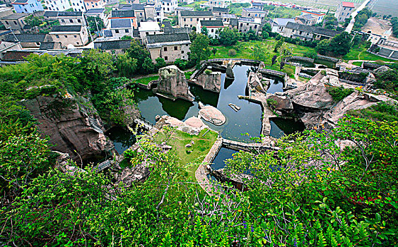 水池,外景,石头