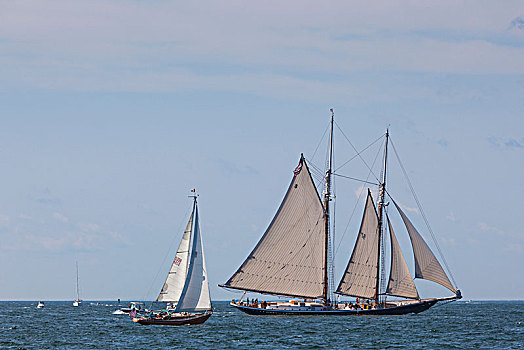 美国,新英格兰,马萨诸塞,纵帆船,节日