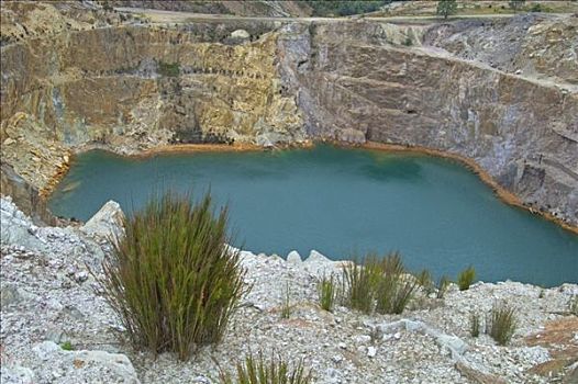 湖,铜矿,靠近,皇后镇,塔斯马尼亚,澳大利亚