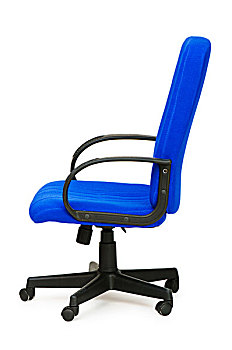 蓝色,办公椅,隔绝,白色