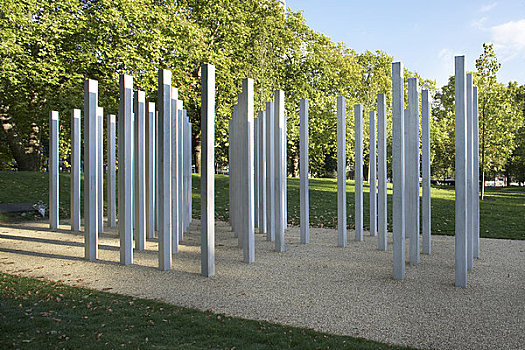 七月,纪念,海德公园,伦敦,英国,2009年,远处,风景,展示,不锈钢,柱子,皇家,公园