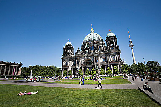 柏林大教堂,公园,博物馆,岛屿,世界遗产,地区,柏林,德国,欧洲