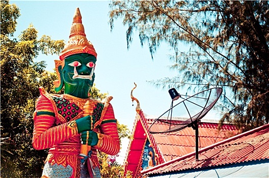 监护,雕塑,大佛,庙宇,苏梅岛,泰国