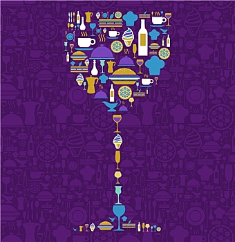 餐馆,象征,葡萄酒杯,形状