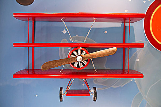 红色飞机,模型,螺旋桨