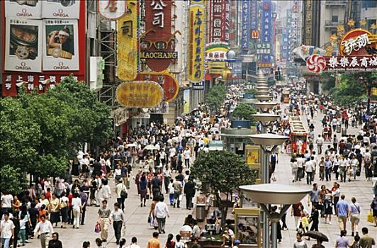 中国,上海,街道,全视图