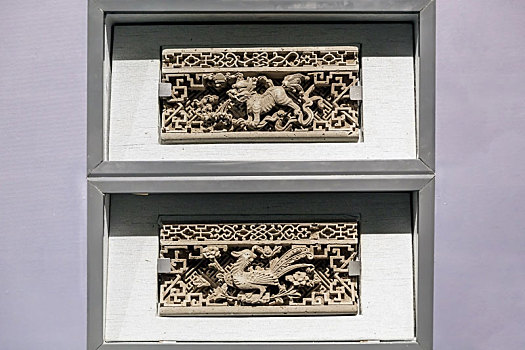 清代麒麟纹凤鸟纹砖雕构件,安徽博物院馆藏