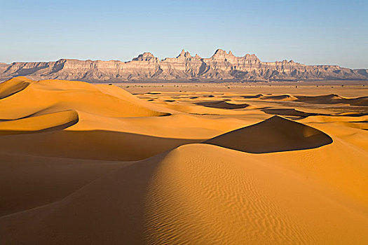 沙丘,正面,山峦,利比亚沙漠,利比亚,撒哈拉沙漠,北非,非洲