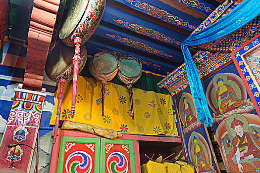 亚洲,不丹,特写,鼓,室内,宗派寺院