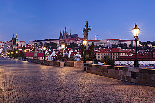 查理大桥,城镇,拉德肯尼,城堡区,大教堂,布拉格,波希米亚,捷克共和国,欧洲