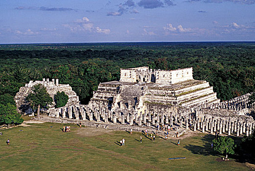 墨西哥,尤卡坦半岛,柱子,奇琴伊察,遗址,玛雅,文明,世纪
