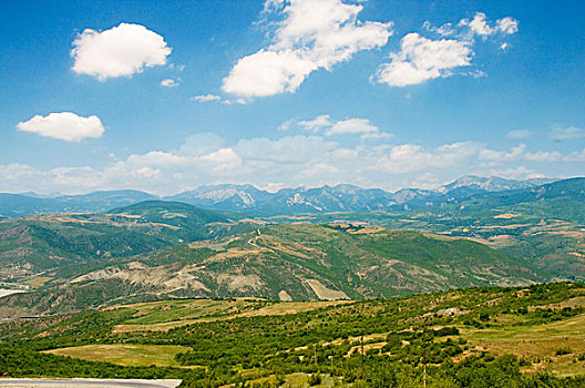 山景,鲜明,夏天