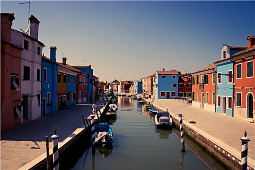 彩色,房子,布拉诺岛,威尼斯