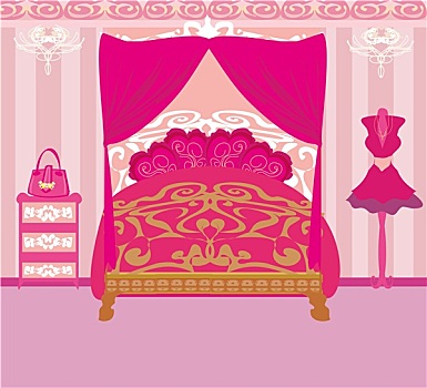 优雅,粉色,卧室