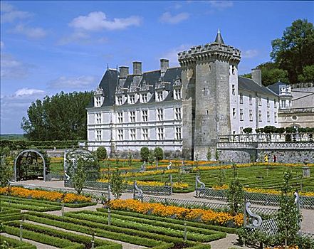 文艺复兴,花园,维朗德里城堡,卢瓦尔河谷,法国