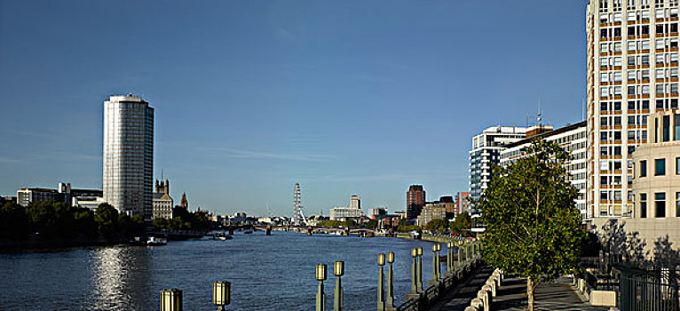 泰晤士河,全景,威斯敏斯特,伦敦