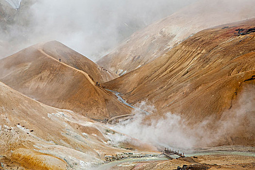 蒸汽,地热,山,冰岛