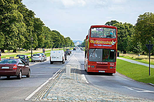 双层巴士,旅行,途中,都柏林,爱尔兰