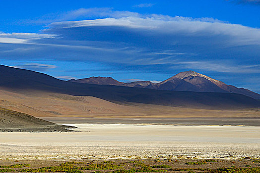 云,上方,山,靠近,泻湖,路线,省,波托西地区,玻利维亚,南美