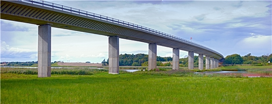 照片,丹麦,桥,乡村