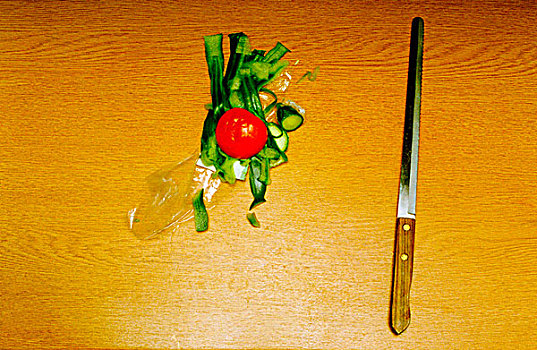 蔬菜,刀,桌上