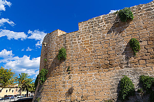 老城,要塞,墙壁,马略卡岛,巴利阿里群岛,岛屿,西班牙