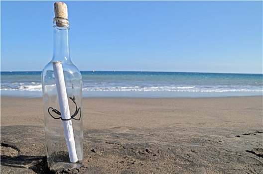 漂流瓶,寂静沙滩