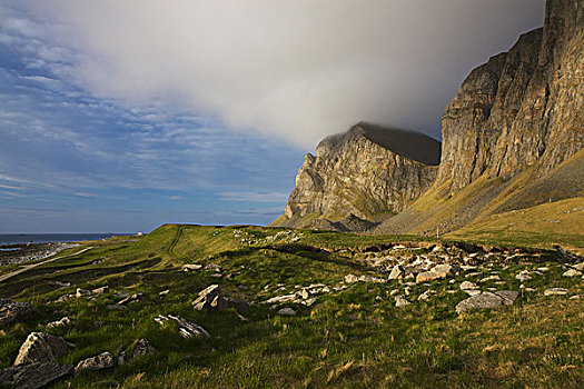 悬崖,挪威,海岸