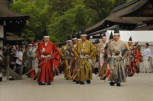 弓箭手,专注,射箭,仪式,京都,日本,亚洲