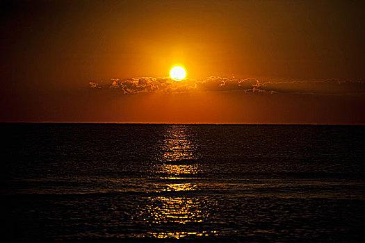 日落,上方,海洋,迈阿密海滩,佛罗里达,美国