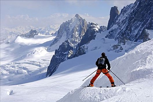 滑雪者,旅游,阿尔卑斯山,上萨瓦,法国