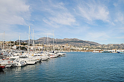 船,码头,港口,白色海岸,阿利坎特省,西班牙,欧洲