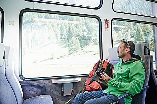远足,列车,瓦莱,瑞士