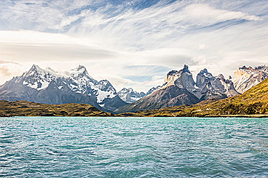 风景,湖,大,托雷德裴恩国家公园,智利