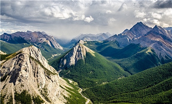 山脉,风景,杰士伯国家公园,加拿大