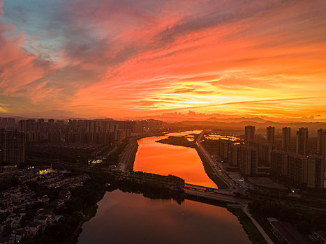 广东惠州市鹿江沥航拍风光