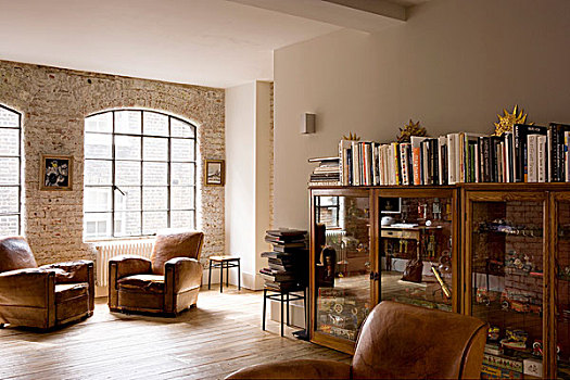 舒适,客厅,皮革,扶手椅,工厂