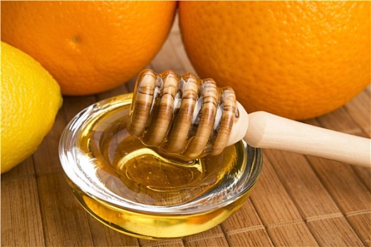 新鲜,蜂蜜,柠檬,橙色,水果