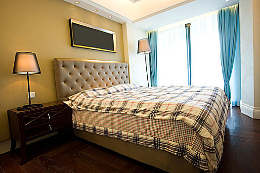 躺着,床主卧室,水平,翼现代,卧室卧室卧室酒店的电视现代,主卧室,室内
