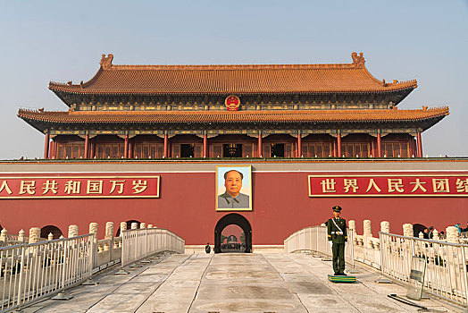 正面,头像,毛泽东,天安门,北京,中国,亚洲