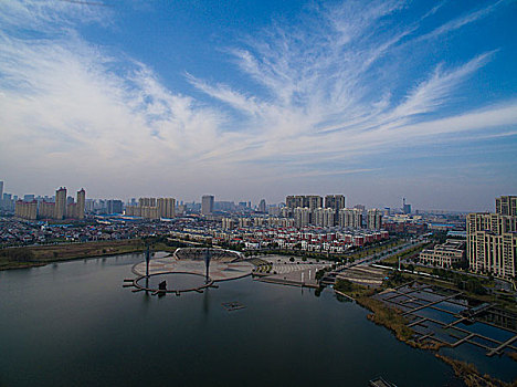 江苏南通,天空放晴,宜居新城风光美