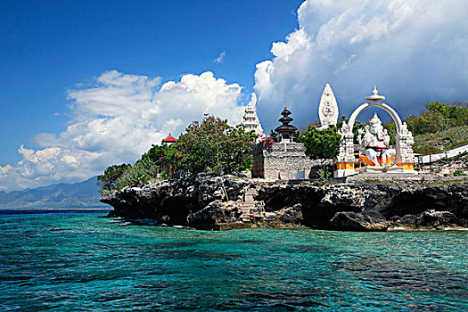 庙宇,海洋,巴厘岛,印度尼西亚,东南亚,亚洲